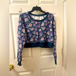 Mossimo Floral Crop Sweatshirt